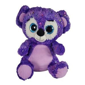 Peek-A-Boo Toys Purple Stars Panda Bear Plush Stuffed Toy Big Eyes Shimmer 18"